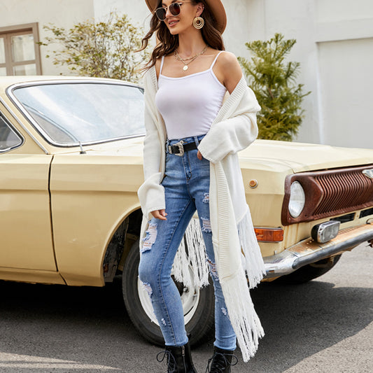 Tassel Knitted Cardigan Sweater Coat