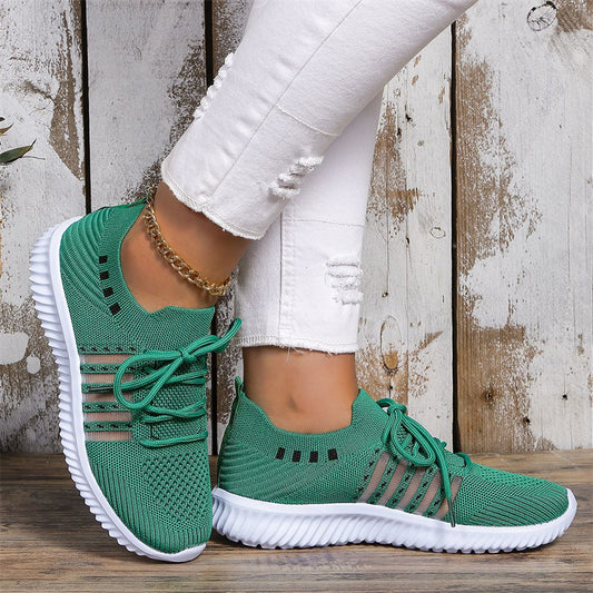 Casual Lace-up Mesh Sneakers, Breathable