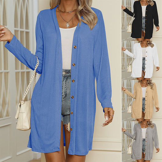 Women's Fashion Casual Button Long Sleeve Cardigan